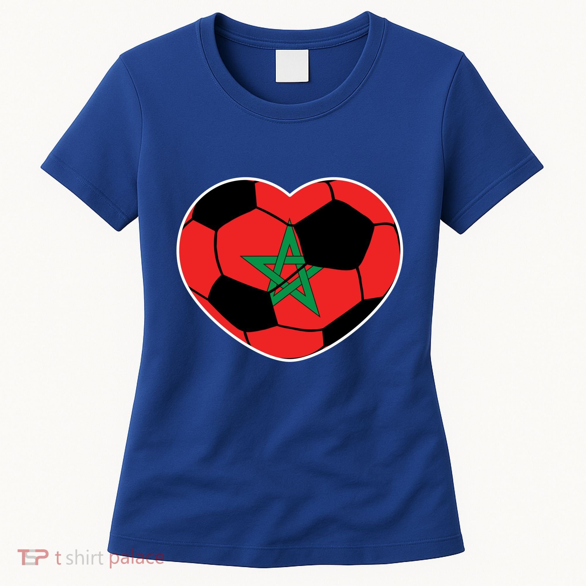 Morocco Soccer Ball Heart Gift Moroccan Football Soccer Gift Women's T-Shirt