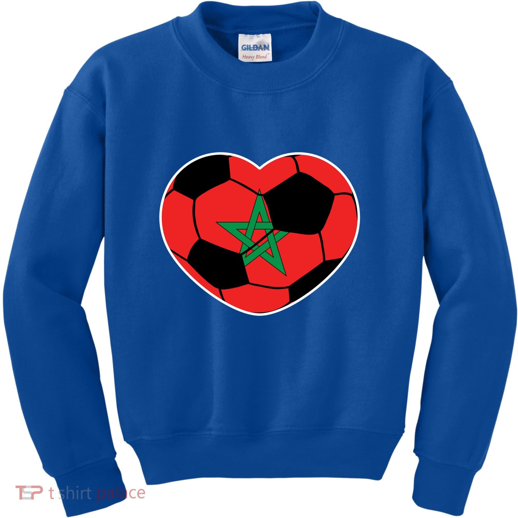 Morocco Soccer Ball Heart Gift Moroccan Football Soccer Gift Kids Sweatshirt