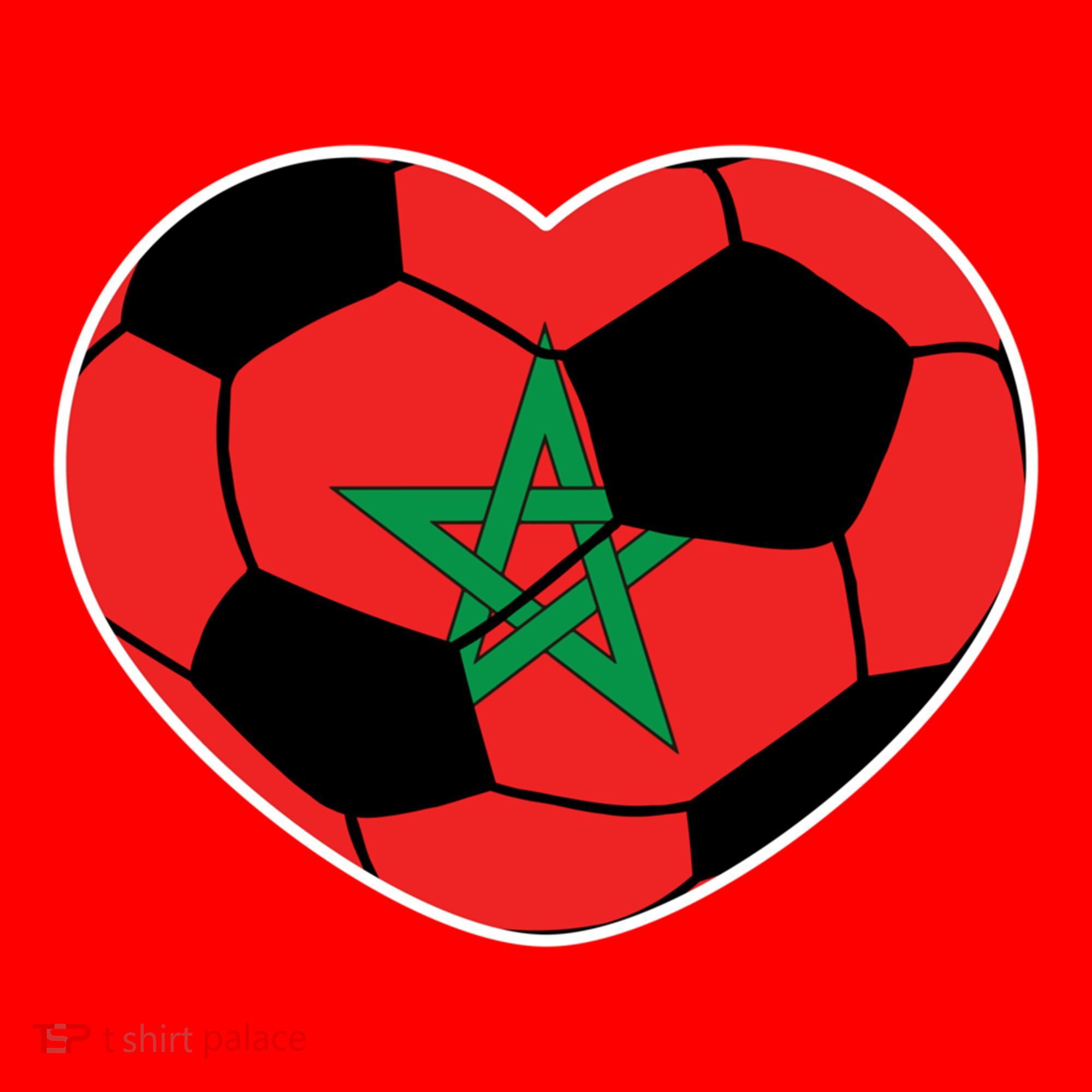 Morocco Soccer Ball Heart Gift Moroccan Football Soccer Gift Santa Hat