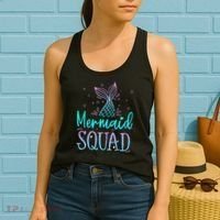Mermaid Squad Birthday Mermaid Tail Squad Family Matching Women's Tank Top thumb 2