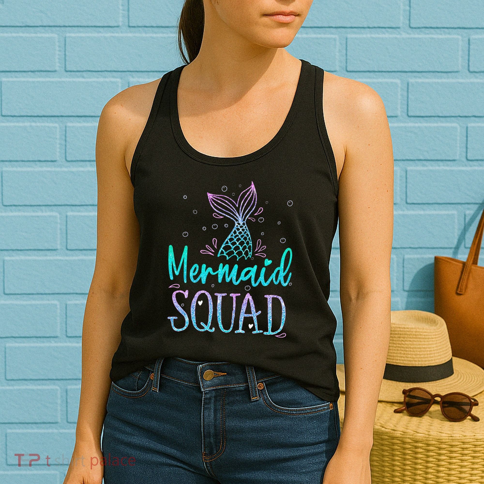 Mermaid Squad Birthday Mermaid Tail Squad Family Matching Women's Tank Top