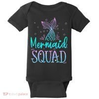 Mermaid Squad Birthday Mermaid Tail Squad Family Matching Baby Bodysuit thumb 0