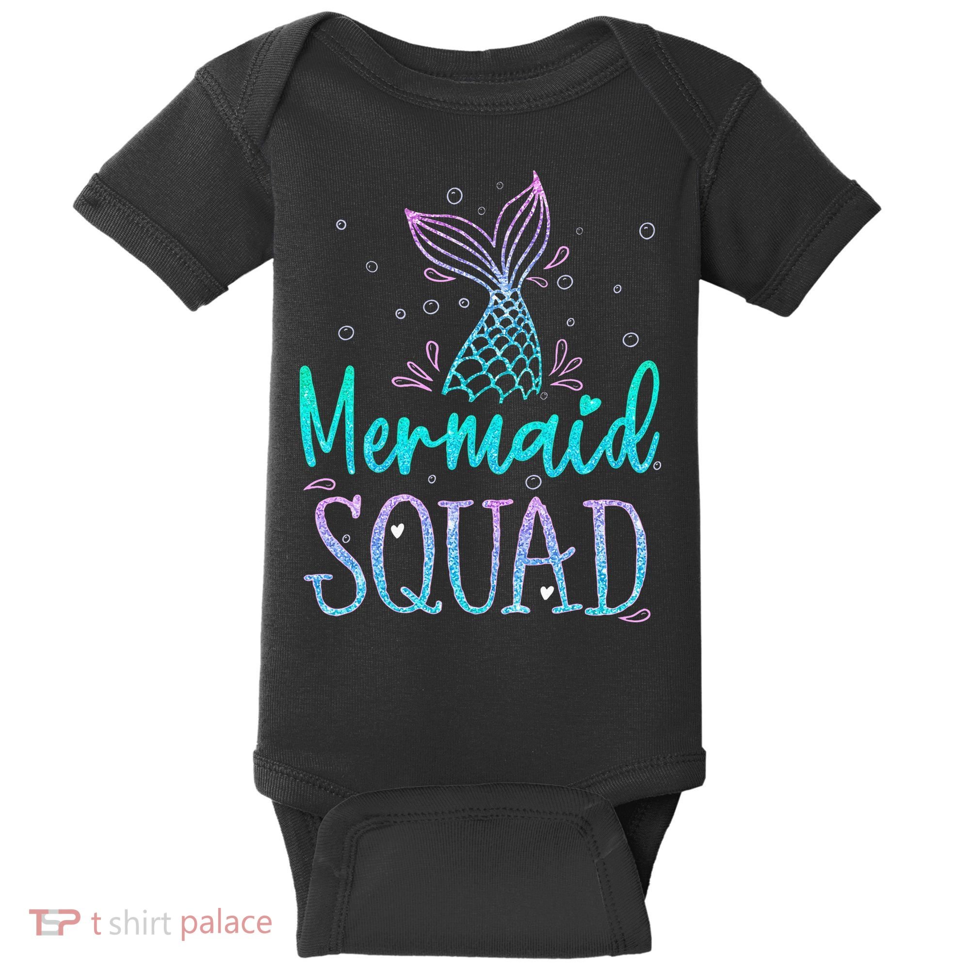 Mermaid Squad Birthday Mermaid Tail Squad Family Matching Baby Bodysuit