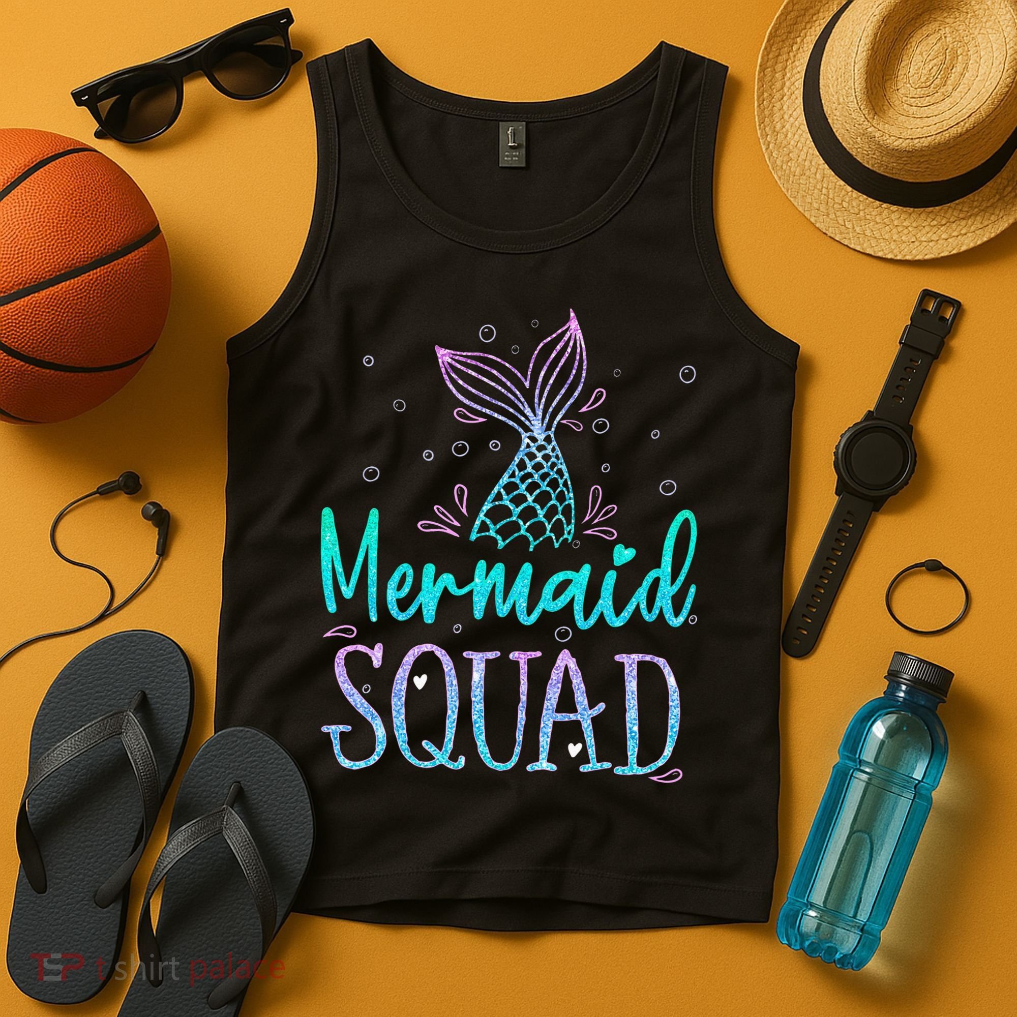 Mermaid Squad Birthday Mermaid Tail Squad Family Matching Tank Top