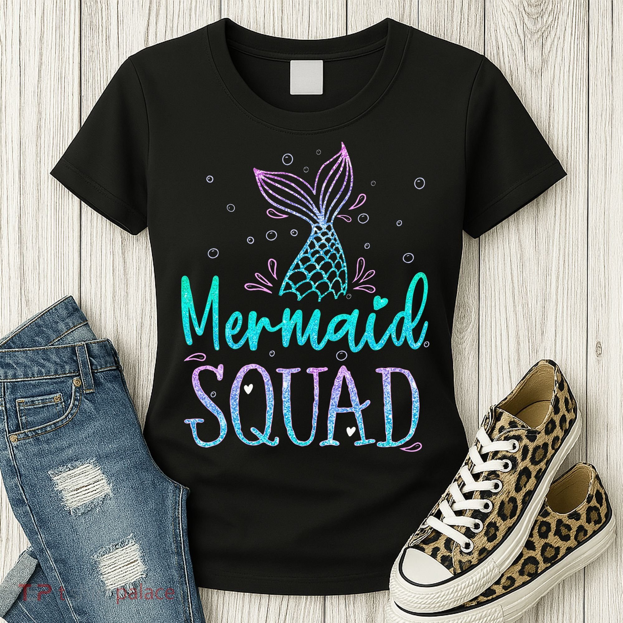 Mermaid Squad Birthday Mermaid Tail Squad Family Matching Women's T-Shirt