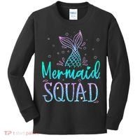 Mermaid Squad Birthday Mermaid Tail Squad Family Matching Kids Long Sleeve Shirt thumb 0