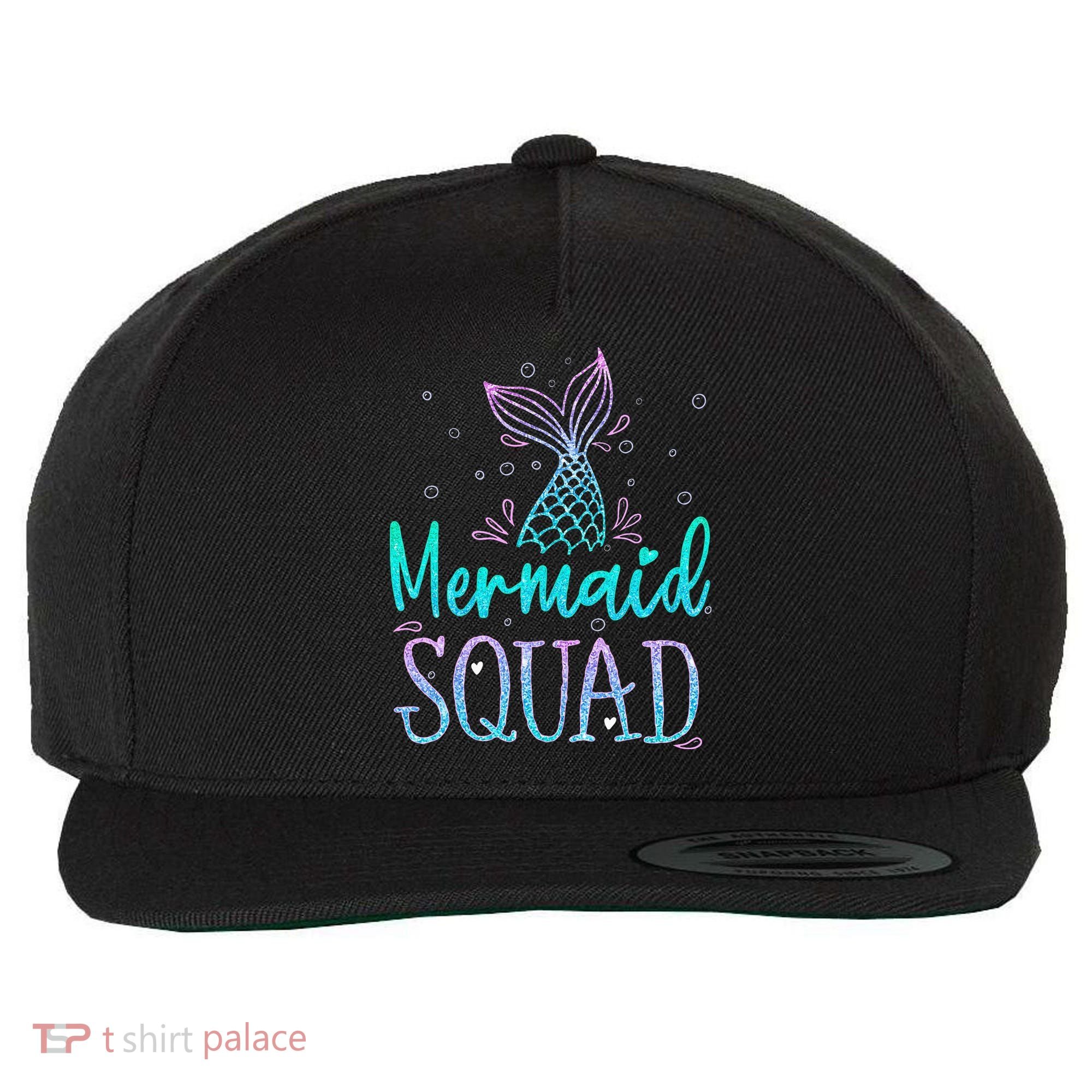 Mermaid Squad Birthday Mermaid Tail Squad Family Matching Wool Snapback Cap