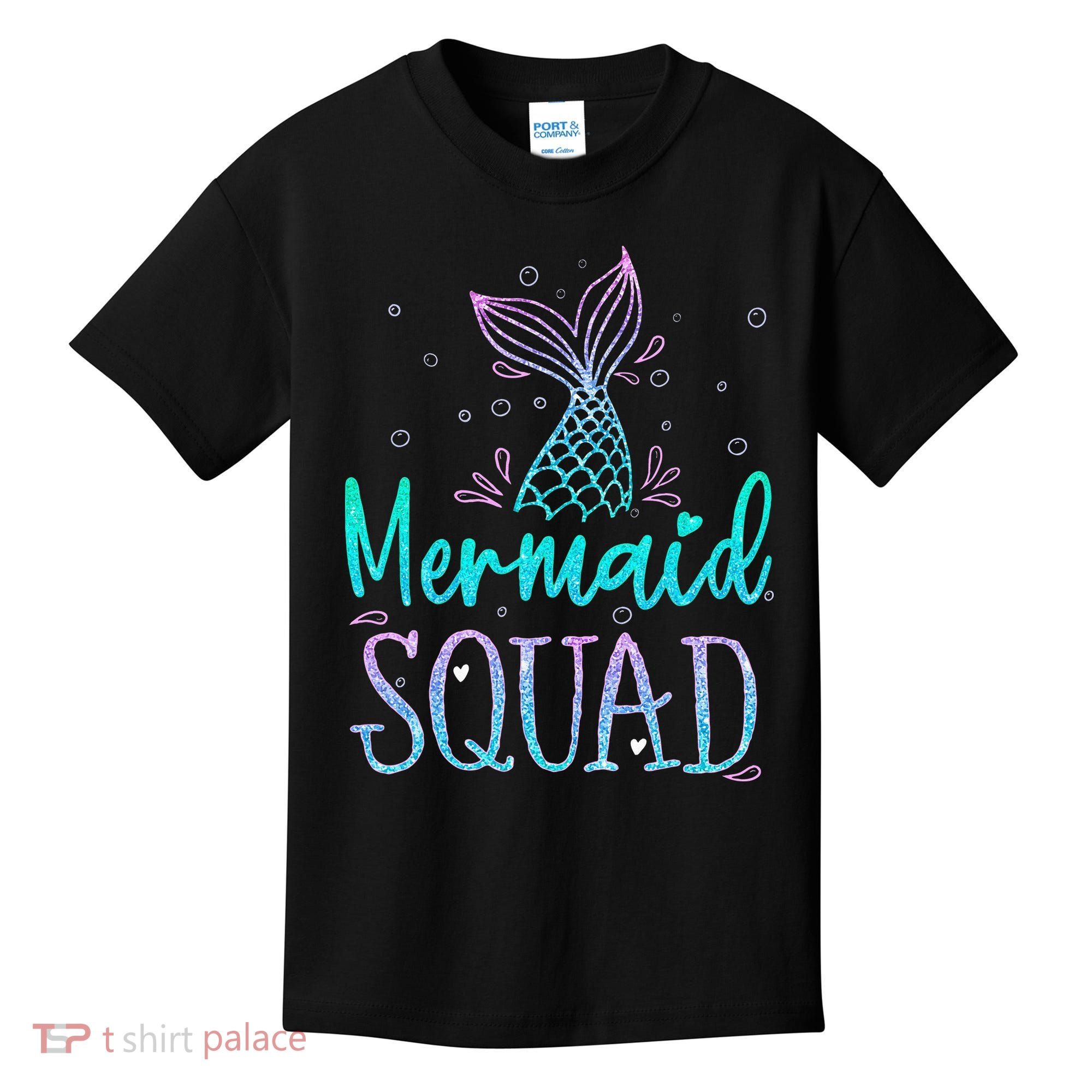 Mermaid Squad Birthday Mermaid Tail Squad Family Matching Kids T-Shirt