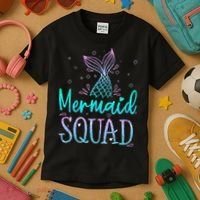 Mermaid Squad Birthday Mermaid Tail Squad Family Matching Kids T-Shirt thumb 3