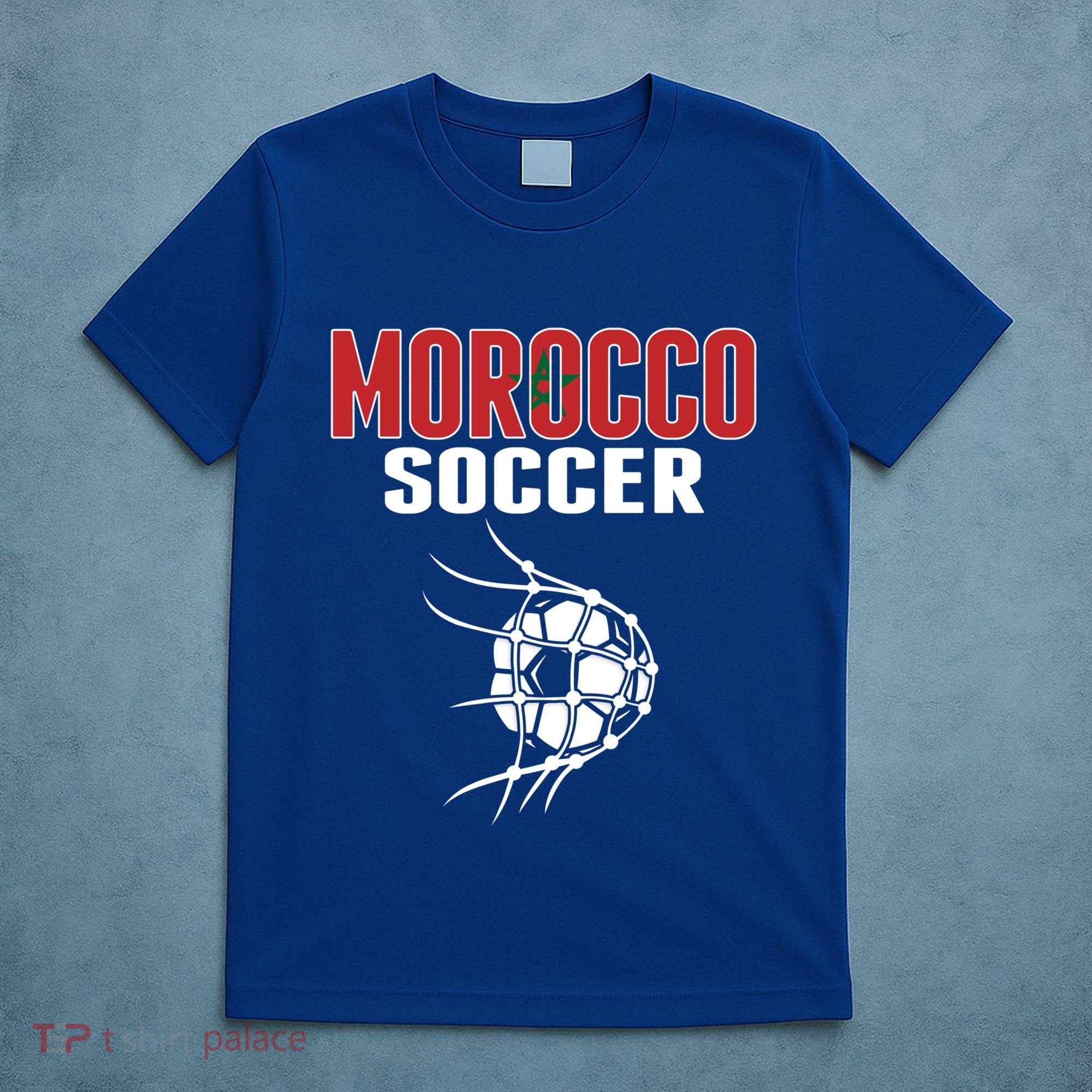 Morocco Soccer Ball In Net Funny Gift Moroccan Football Supporters Gift T-Shirt