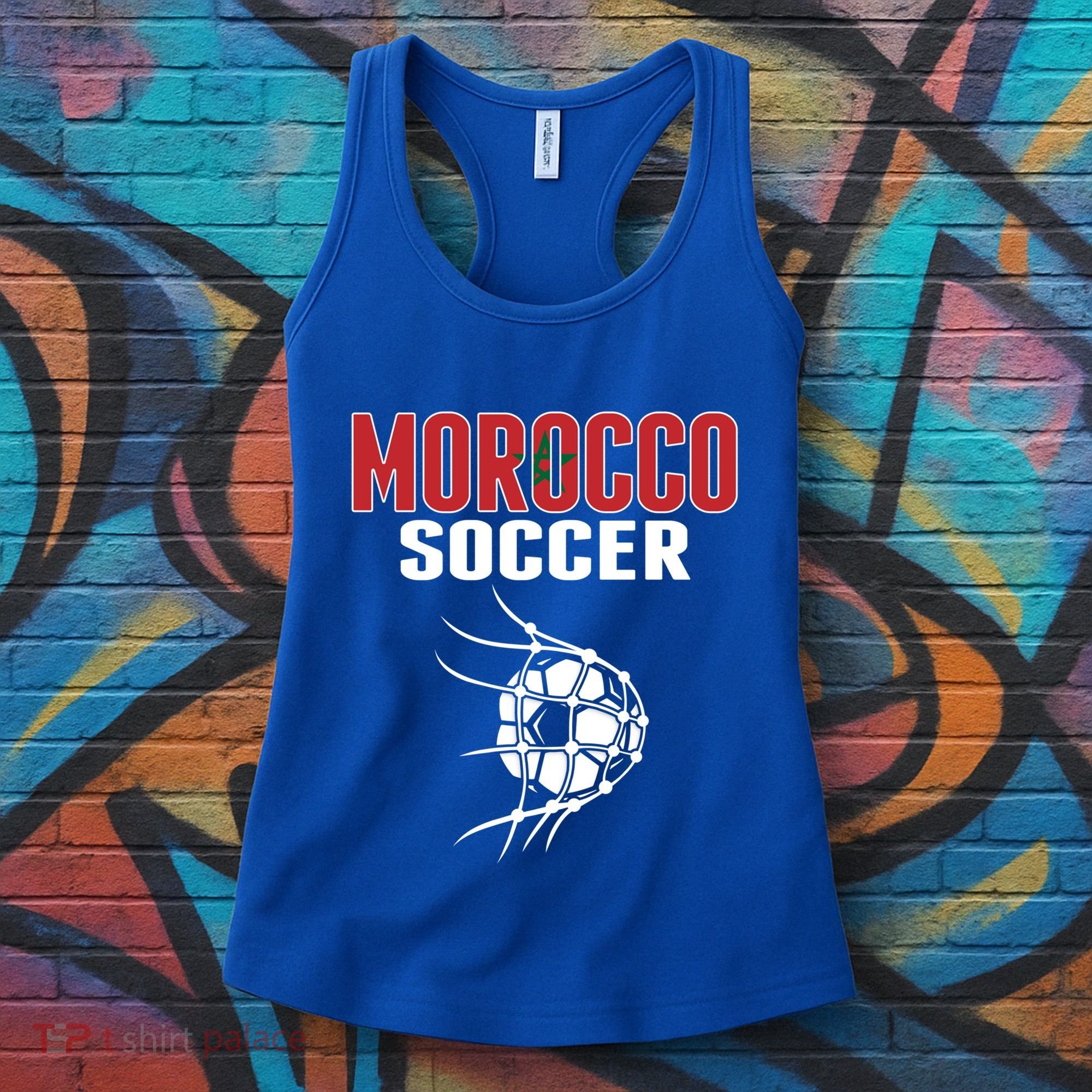 Morocco Soccer Ball In Net Funny Gift Moroccan Football Supporters Gift Women's Tank Top