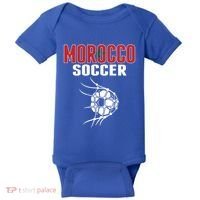 Morocco Soccer Ball In Net Funny Gift Moroccan Football Supporters Gift Baby Bodysuit thumb 0