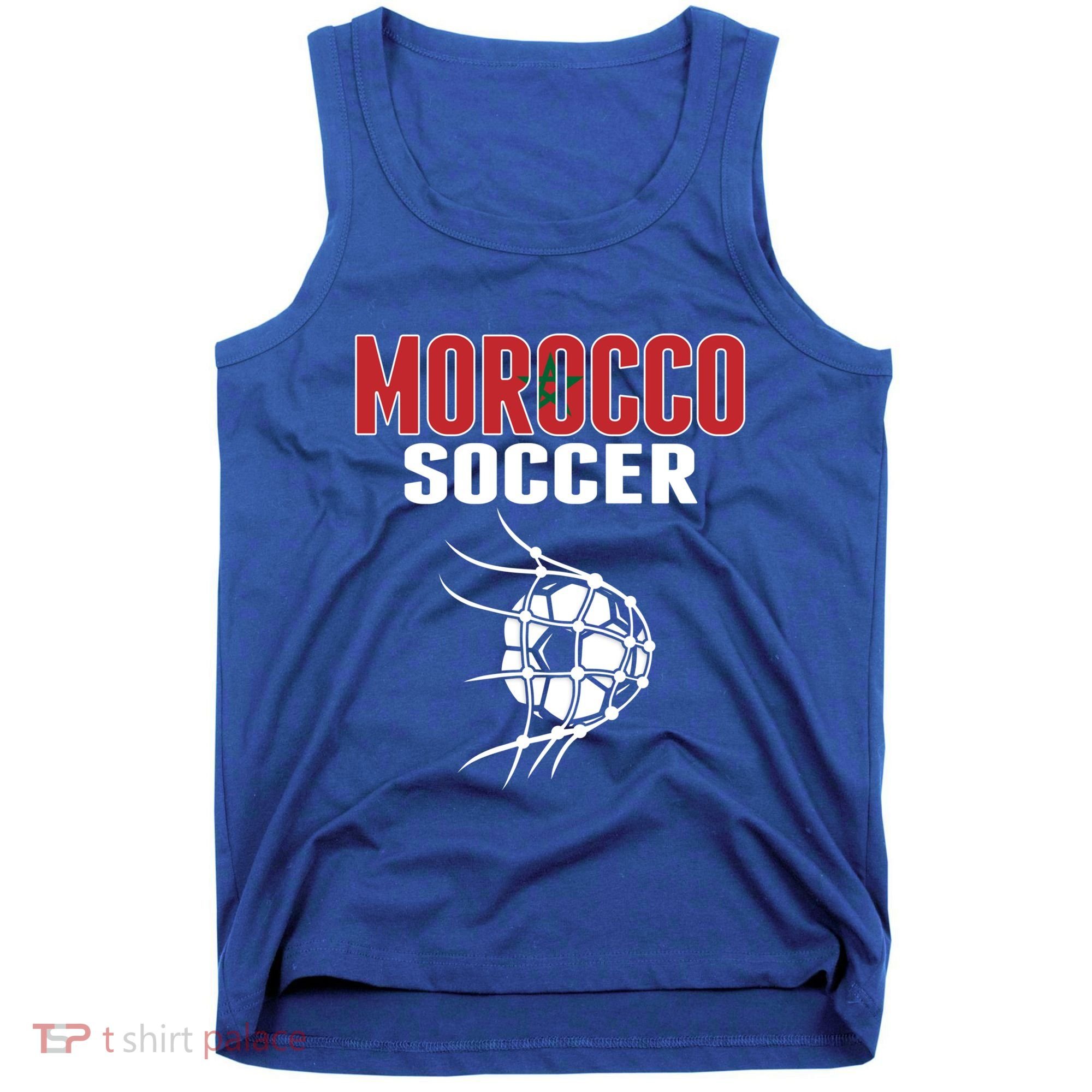 Morocco Soccer Ball In Net Funny Gift Moroccan Football Supporters Gift Tank Top