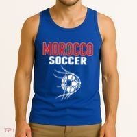 Morocco Soccer Ball In Net Funny Gift Moroccan Football Supporters Gift Tank Top thumb 3