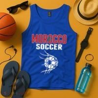 Morocco Soccer Ball In Net Funny Gift Moroccan Football Supporters Gift Tank Top thumb 4