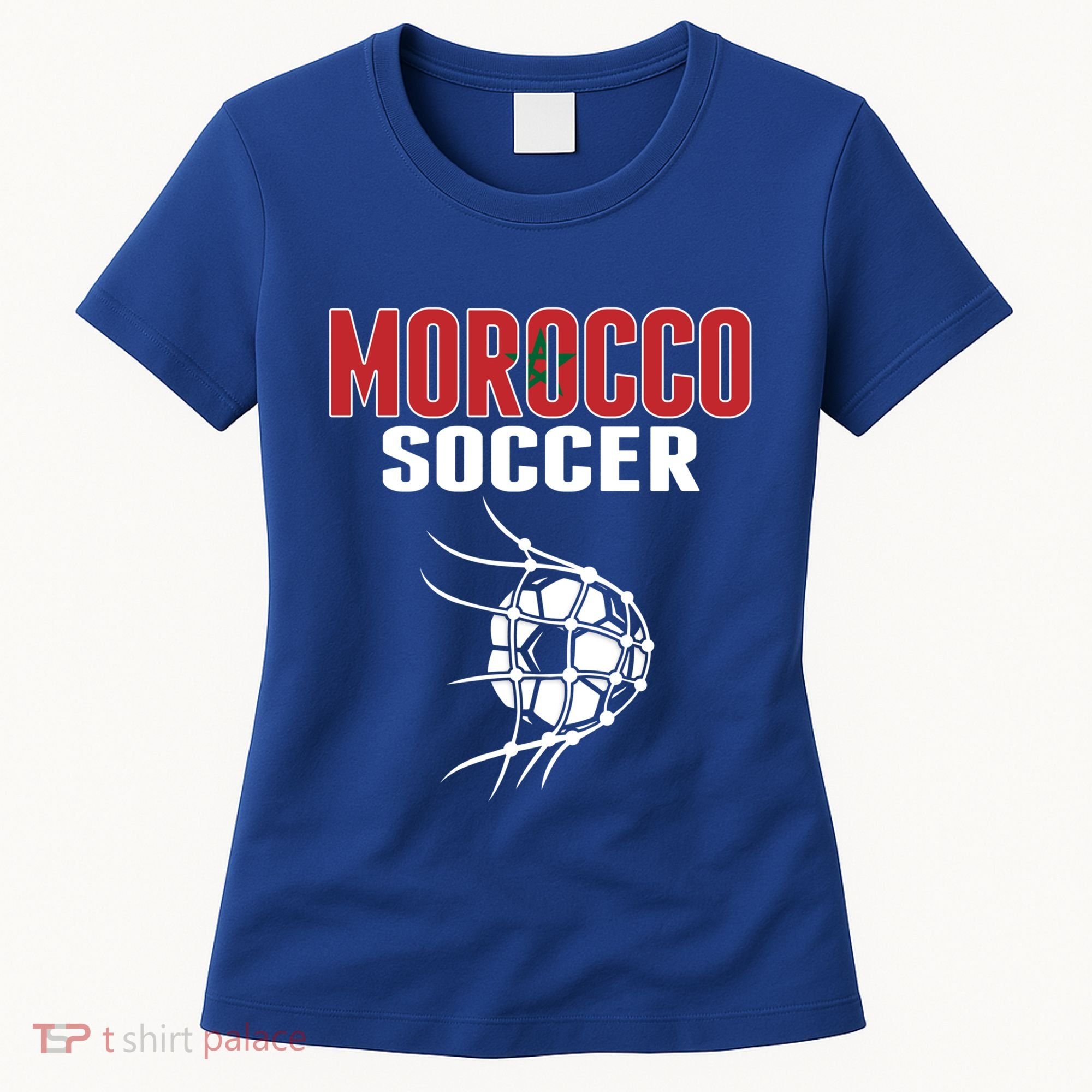 Morocco Soccer Ball In Net Funny Gift Moroccan Football Supporters Gift Women's T-Shirt