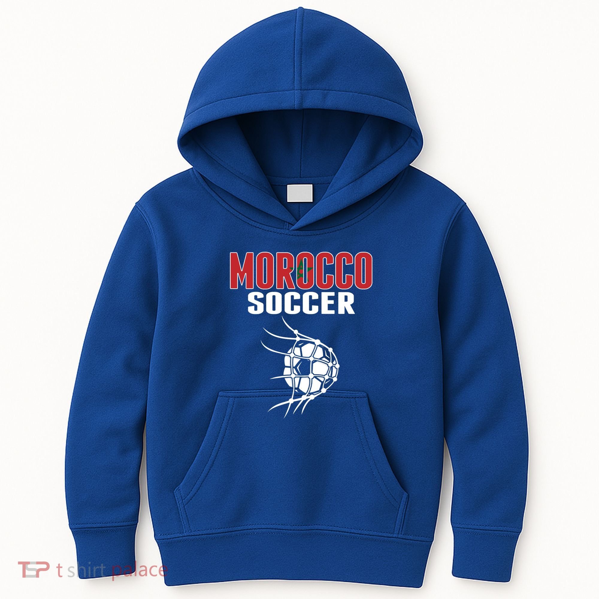 Morocco Soccer Ball In Net Funny Gift Moroccan Football Supporters Gift Kids Hoodie