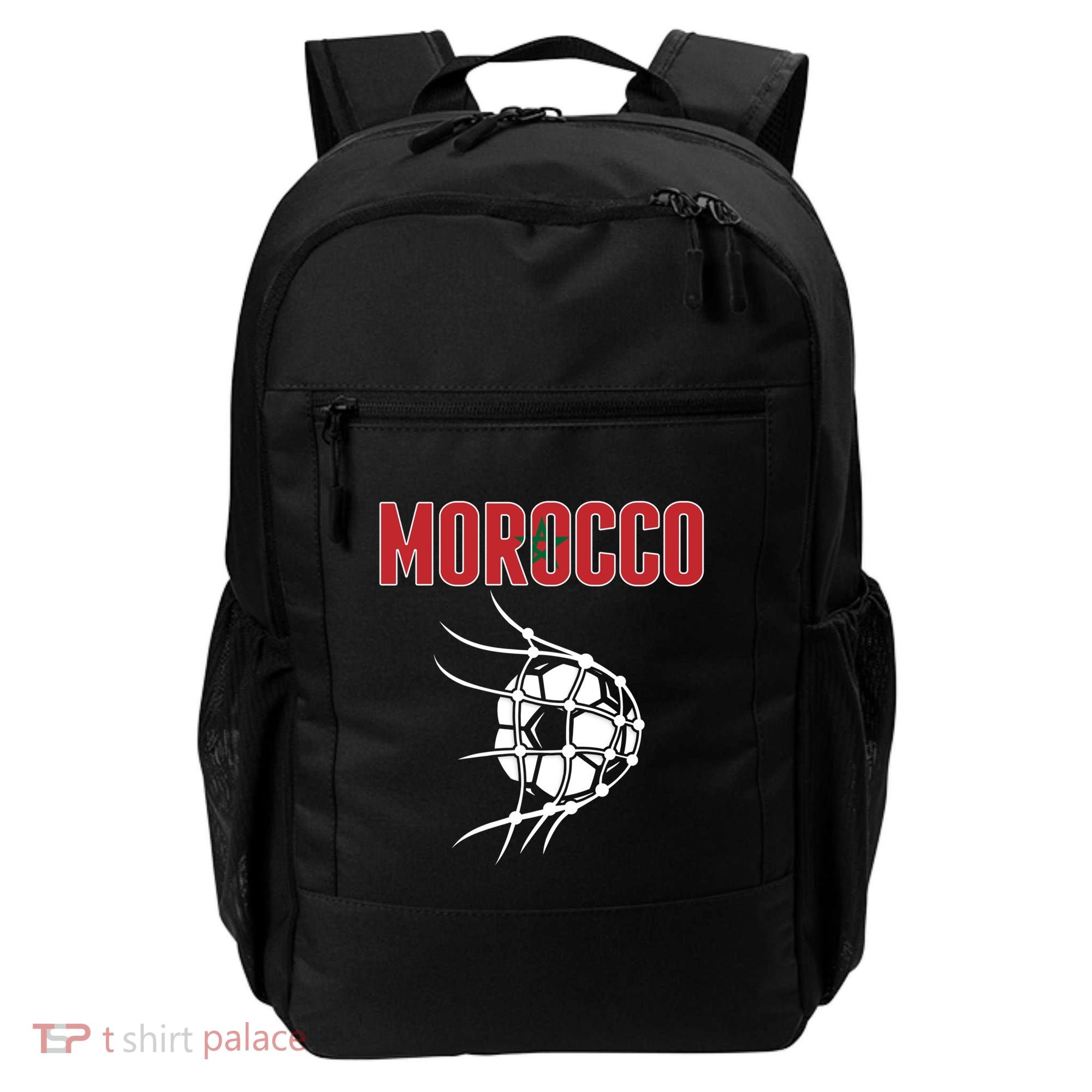 Morocco Soccer Ball In Net Great Gift Support Moroccan Football Team Gift Backpack