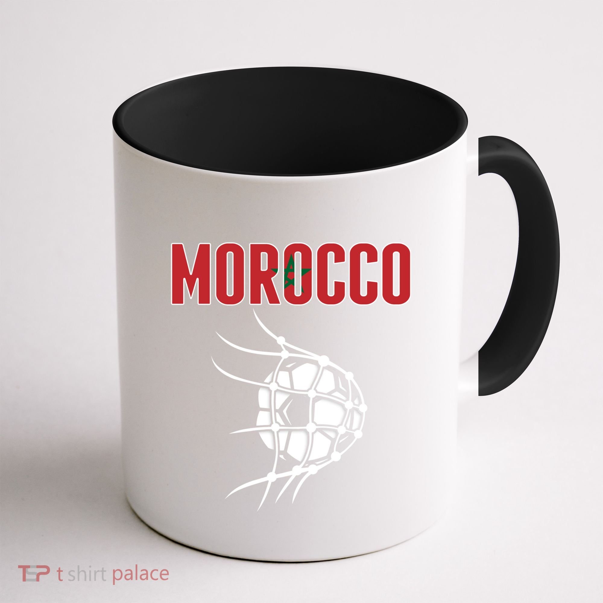 Morocco Soccer Ball In Net Great Gift Support Moroccan Football Team Gift Coffee Mug