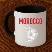 Morocco Soccer Ball In Net Great Gift Support Moroccan Football Team Gift Coffee Mug thumb 2