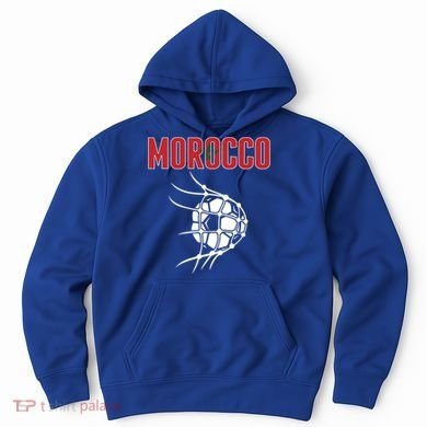 Morocco Soccer Ball In Net Great Gift Support Moroccan Football Team Gift Hoodie