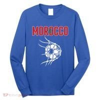 Morocco Soccer Ball In Net Great Gift Support Moroccan Football Team Gift Long Sleeve Shirt thumb 0