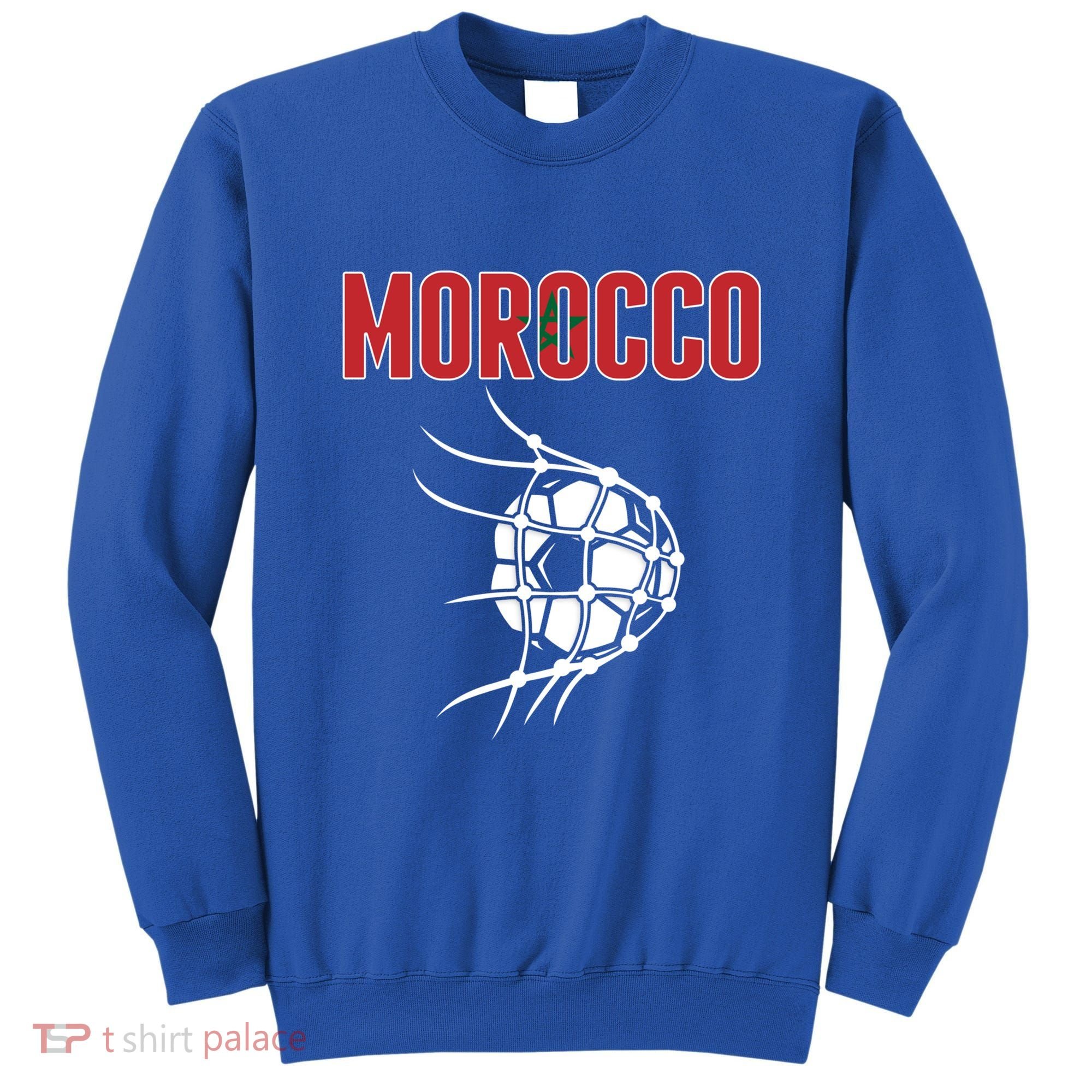 Morocco Soccer Ball In Net Great Gift Support Moroccan Football Team Gift Sweatshirt