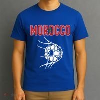 Morocco Soccer Ball In Net Great Gift Support Moroccan Football Team Gift T-Shirt thumb 3