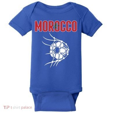 Morocco Soccer Ball In Net Great Gift Support Moroccan Football Team Gift Baby Bodysuit
