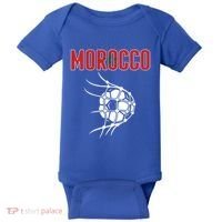 Morocco Soccer Ball In Net Great Gift Support Moroccan Football Team Gift Baby Bodysuit thumb 0