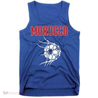 Morocco Soccer Ball In Net Great Gift Support Moroccan Football Team Gift Tank Top