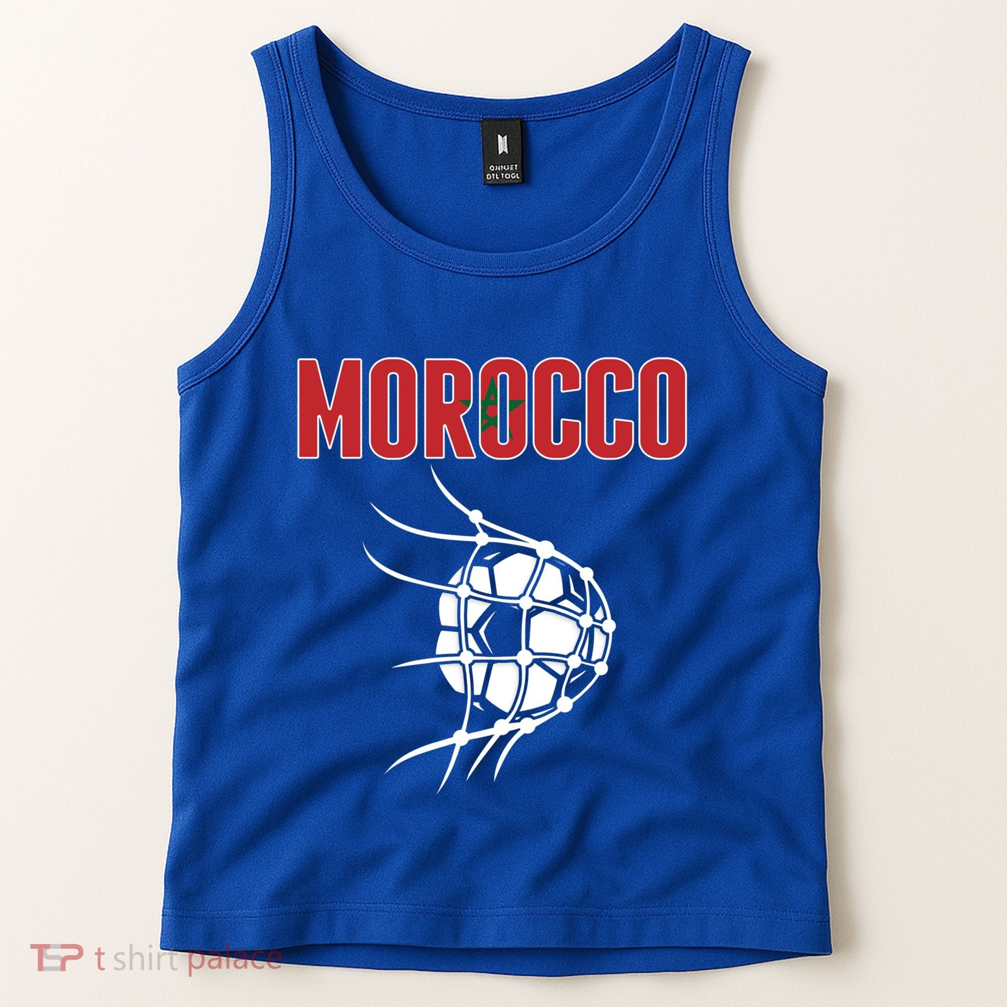 Morocco Soccer Ball In Net Great Gift Support Moroccan Football Team Gift Tank Top
