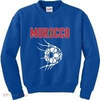 Morocco Soccer Ball In Net Great Gift Support Moroccan Football Team Gift Kids Sweatshirt thumb 0
