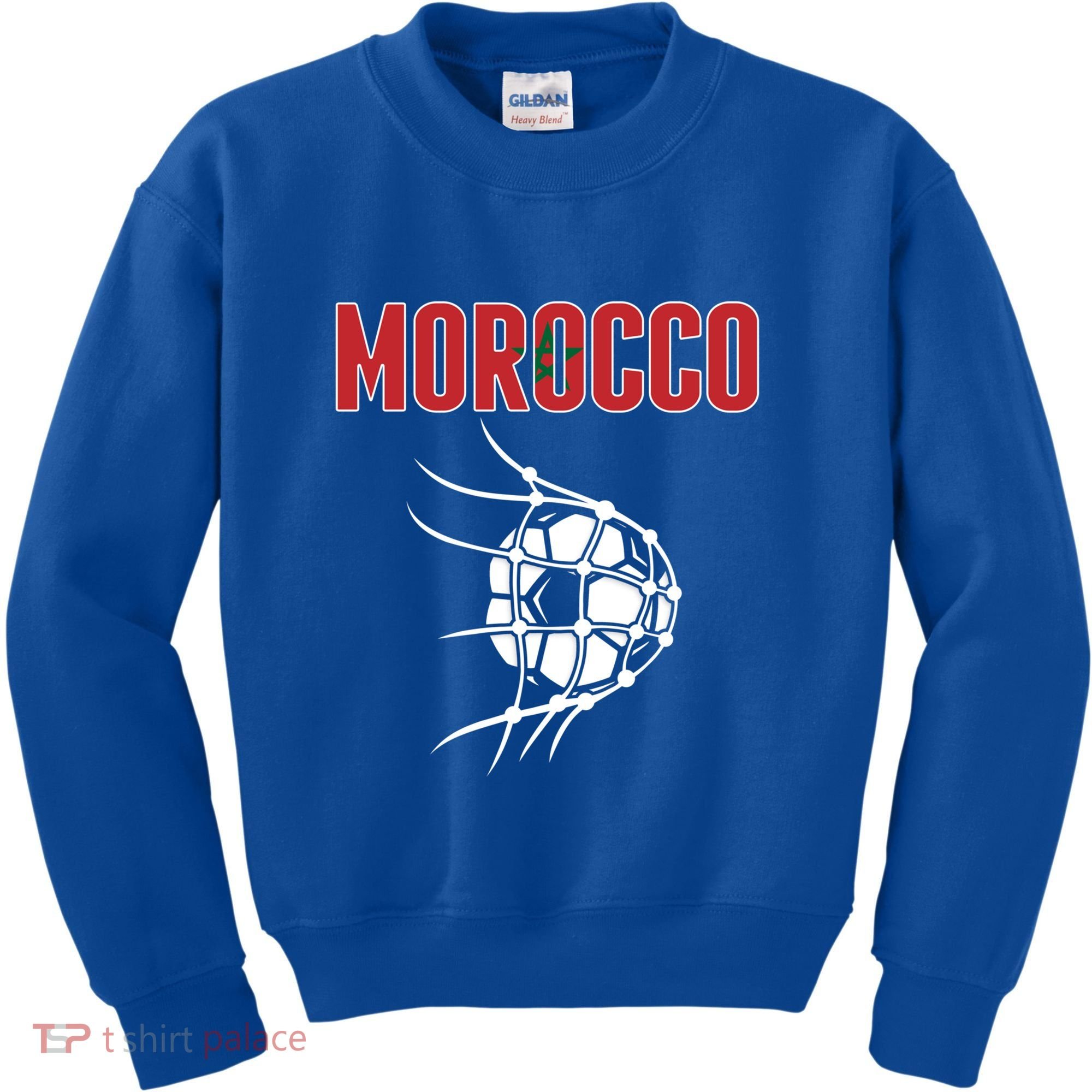 Morocco Soccer Ball In Net Great Gift Support Moroccan Football Team Gift Kids Sweatshirt