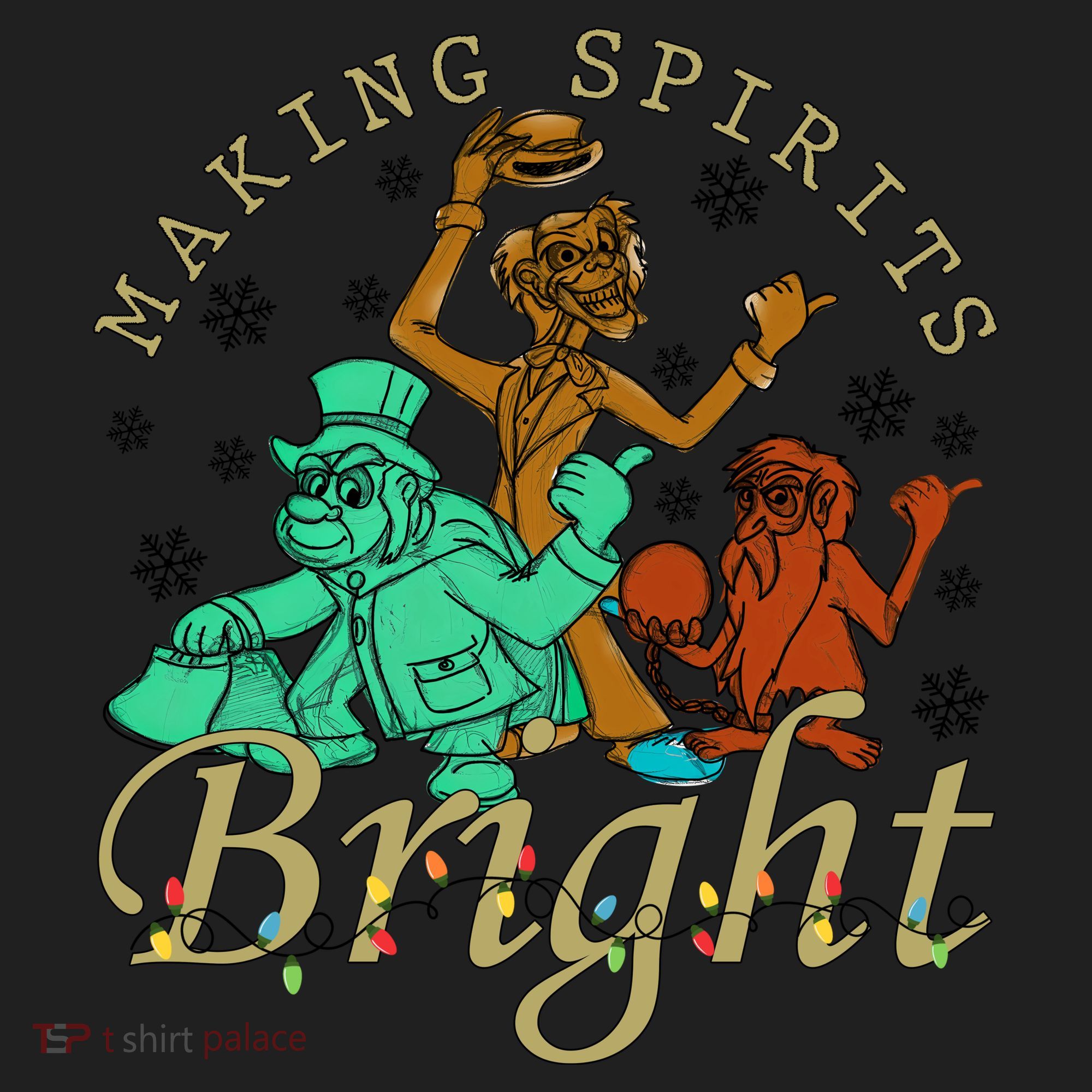 Making Spirits Bright Christmas Haunted Mansion Christmas Women's Sweatshirt