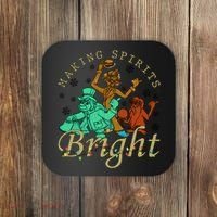 Making Spirits Bright Christmas Haunted Mansion Christmas Coaster thumb 0