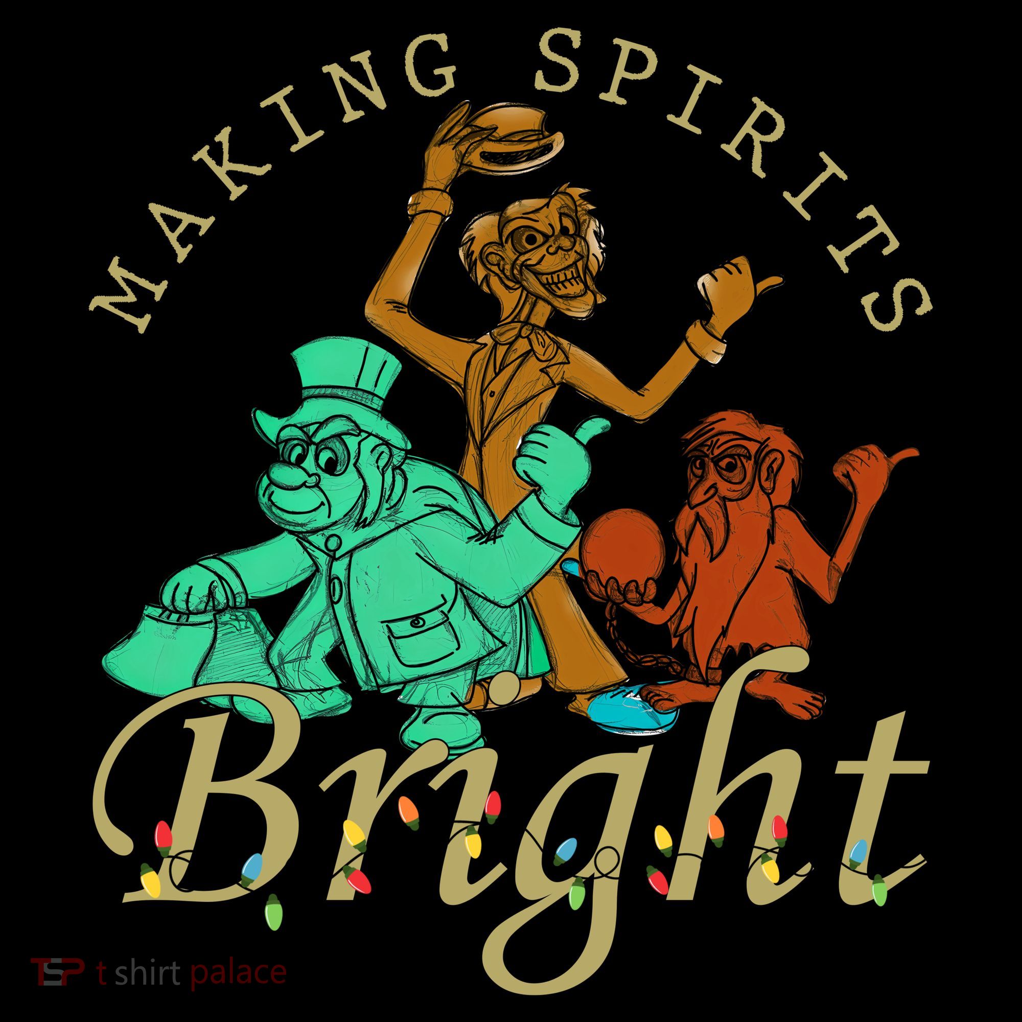 Making Spirits Bright Christmas Haunted Mansion Christmas Coaster