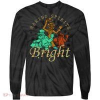 Making Spirits Bright Christmas Haunted Mansion Christmas Tie-Dye Long Sleeve Shirt thumb 0