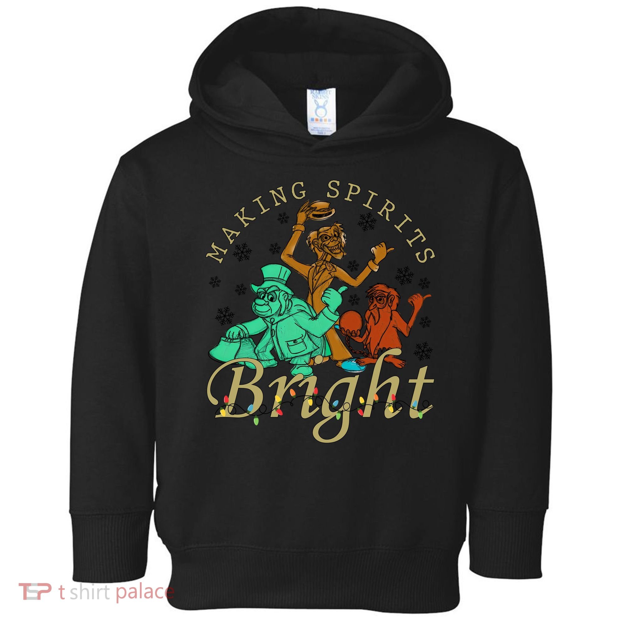 Making Spirits Bright Christmas Haunted Mansion Christmas Toddler Hoodie