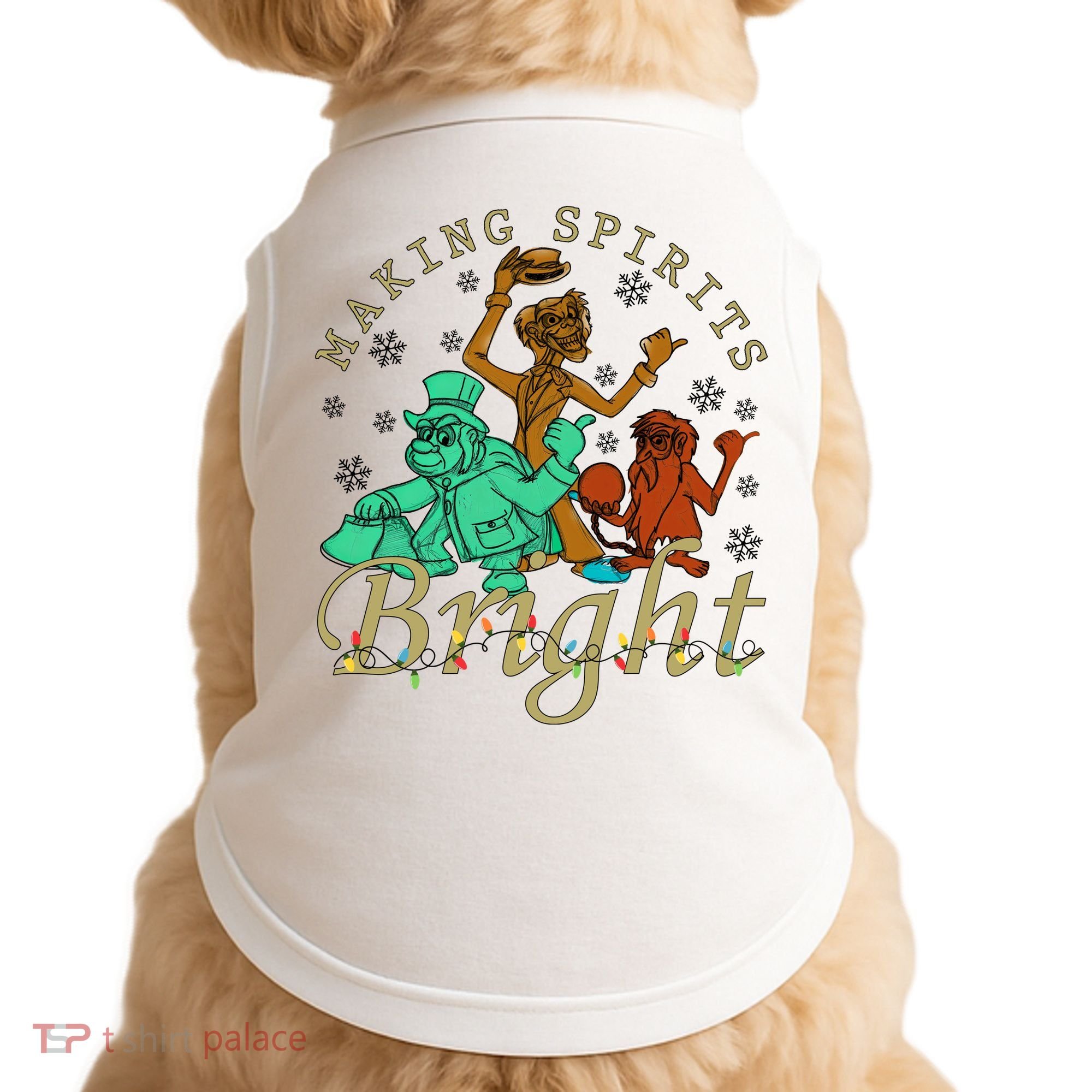 Making Spirits Bright Christmas Haunted Mansion Christmas Doggie Tank