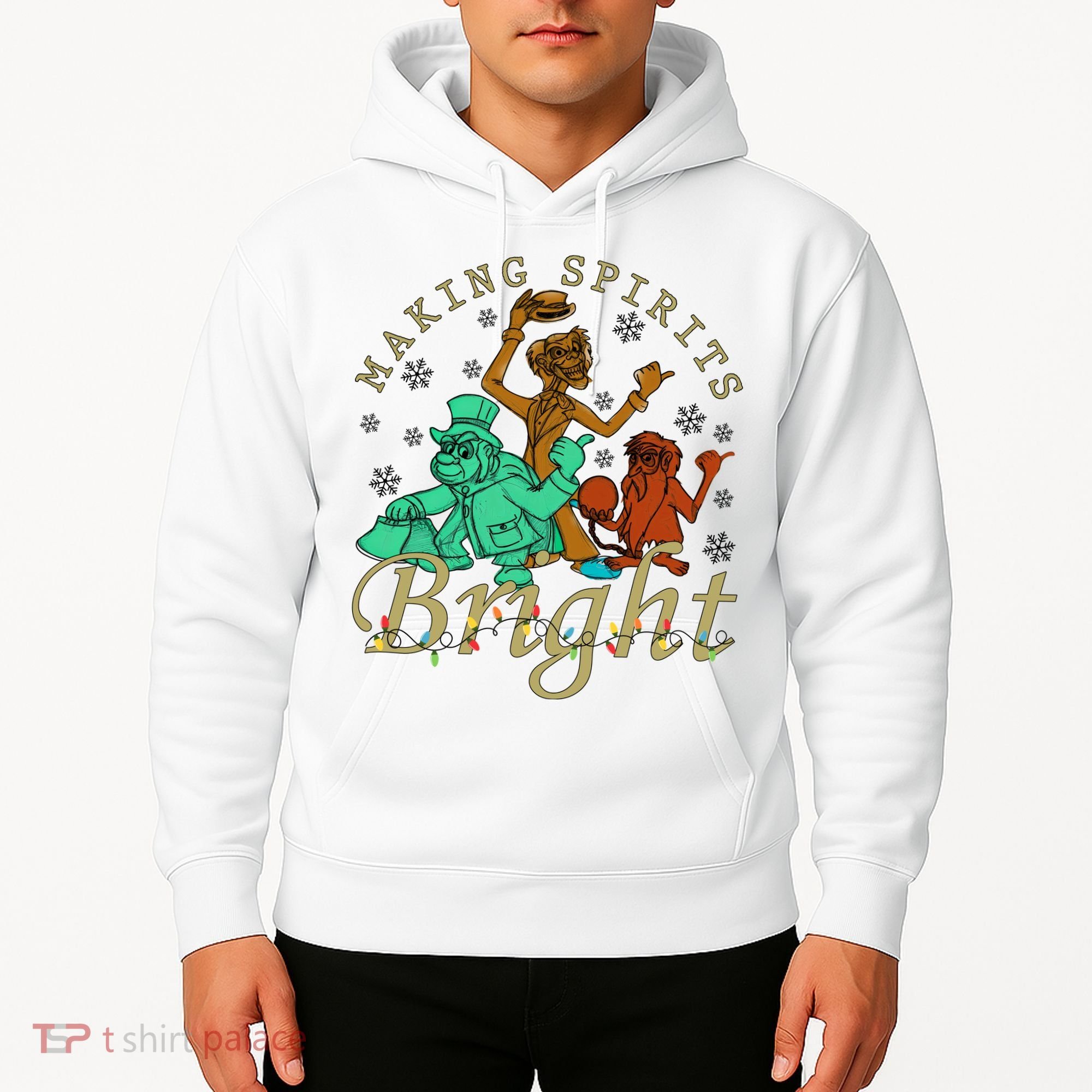 Making Spirits Bright Christmas Haunted Mansion Christmas Hoodie