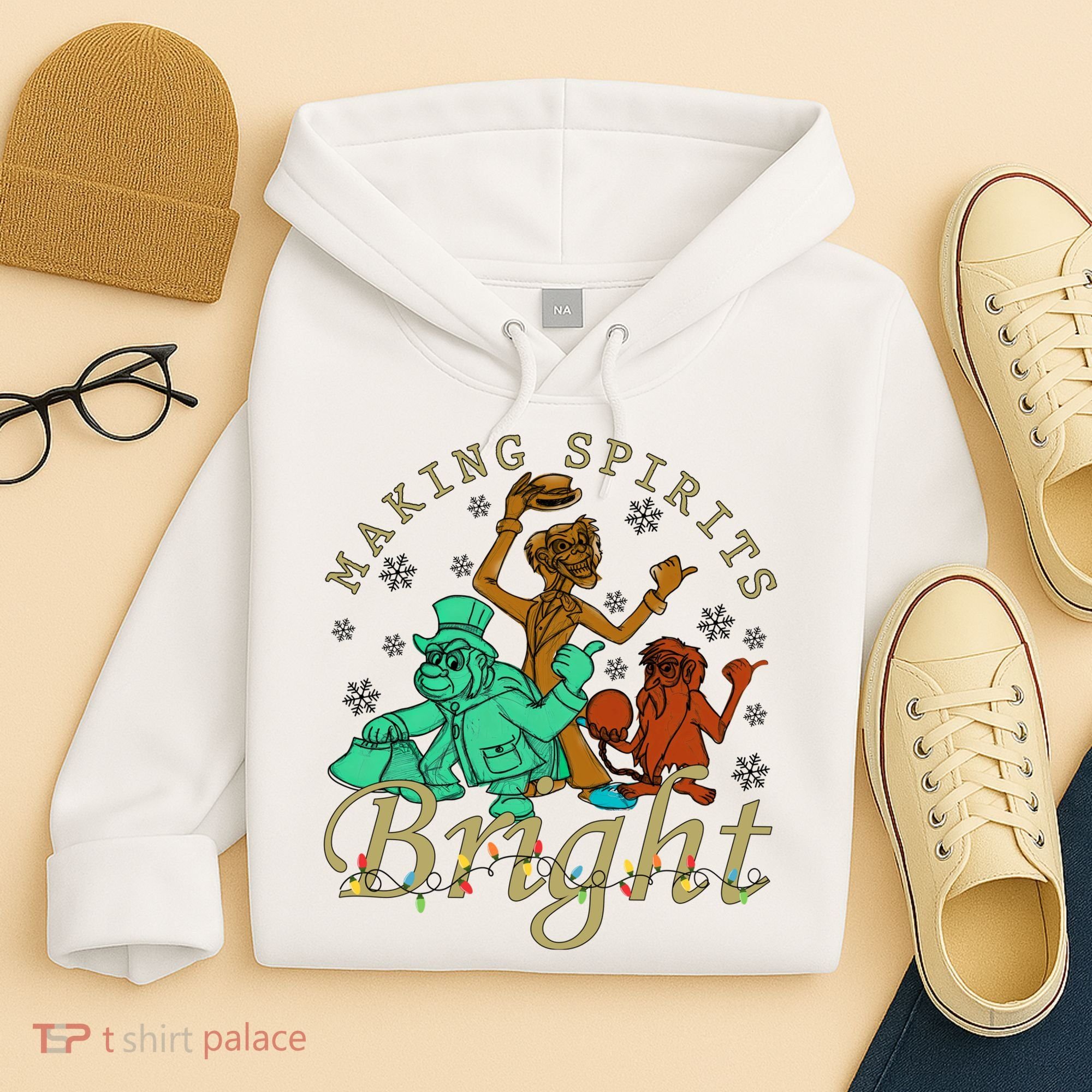 Making Spirits Bright Christmas Haunted Mansion Christmas Hoodie