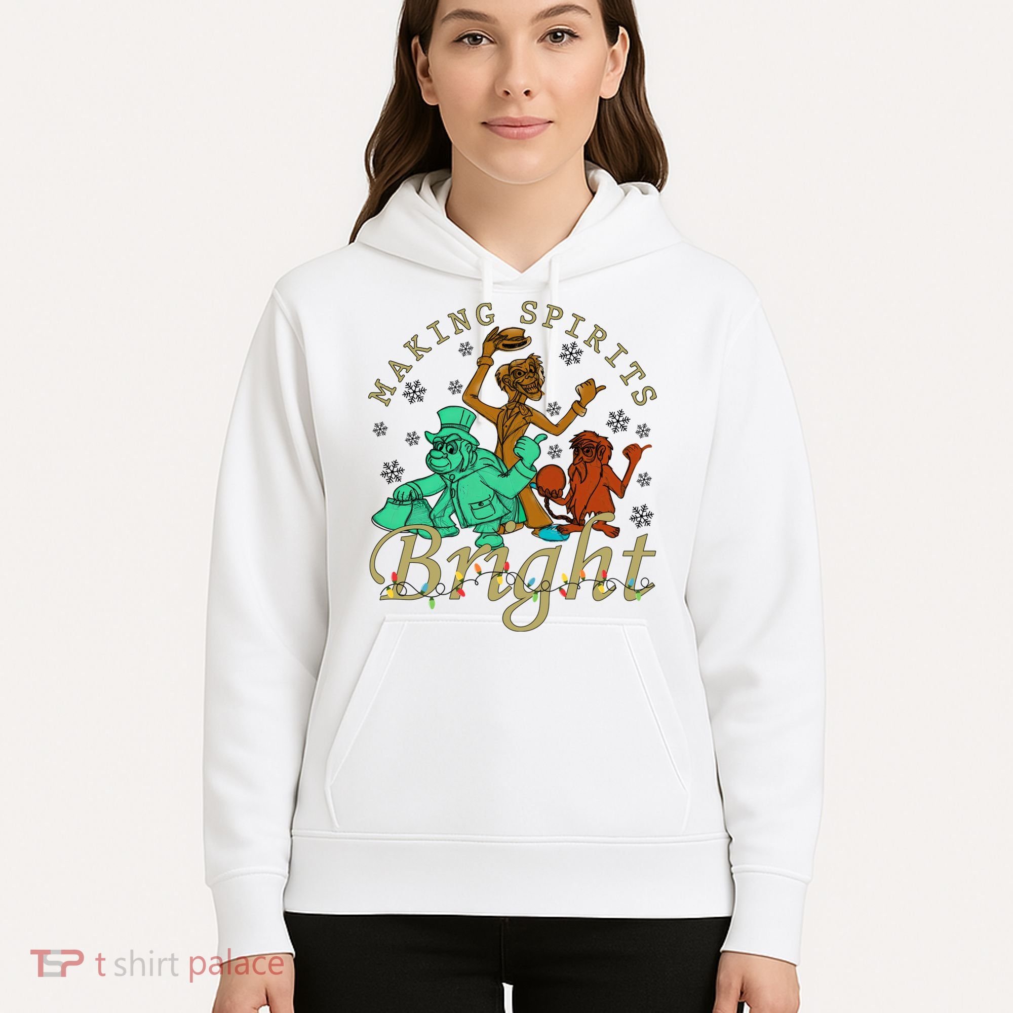 Making Spirits Bright Christmas Haunted Mansion Christmas Hoodie