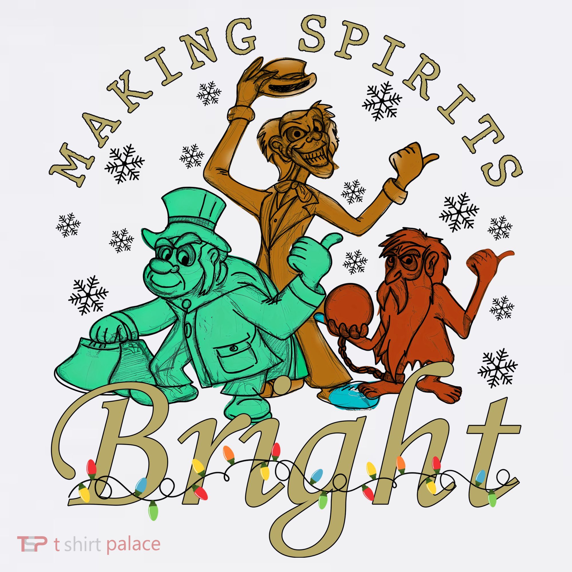 Making Spirits Bright Christmas Haunted Mansion Christmas Long Sleeve Shirt
