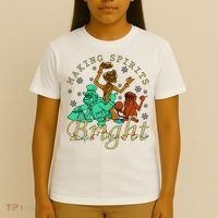 Making Spirits Bright Christmas Haunted Mansion Christmas T-Shirt thumb 4