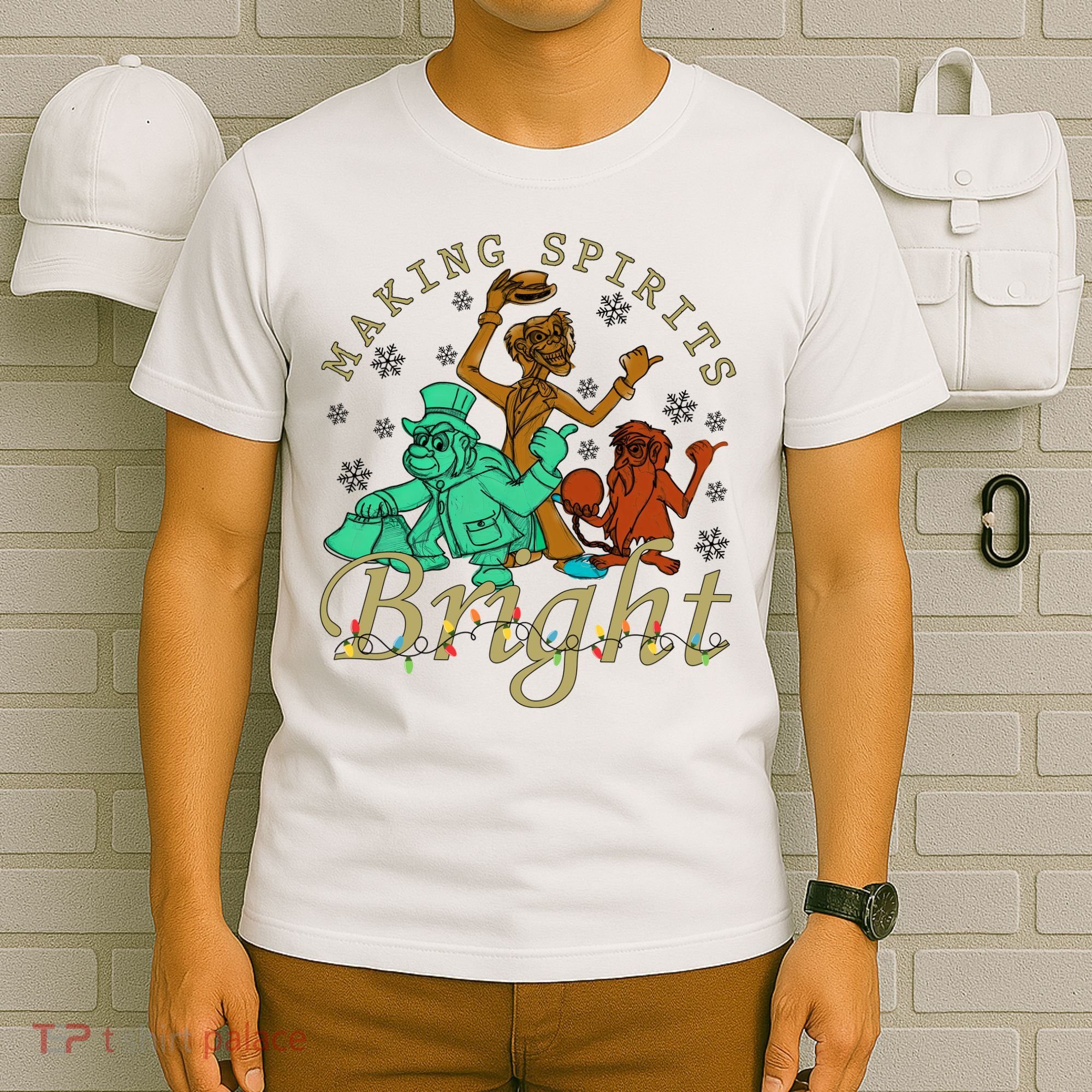 Making Spirits Bright Christmas Haunted Mansion Christmas T-Shirt