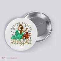 Making Spirits Bright Christmas Haunted Mansion Christmas Button thumb 0