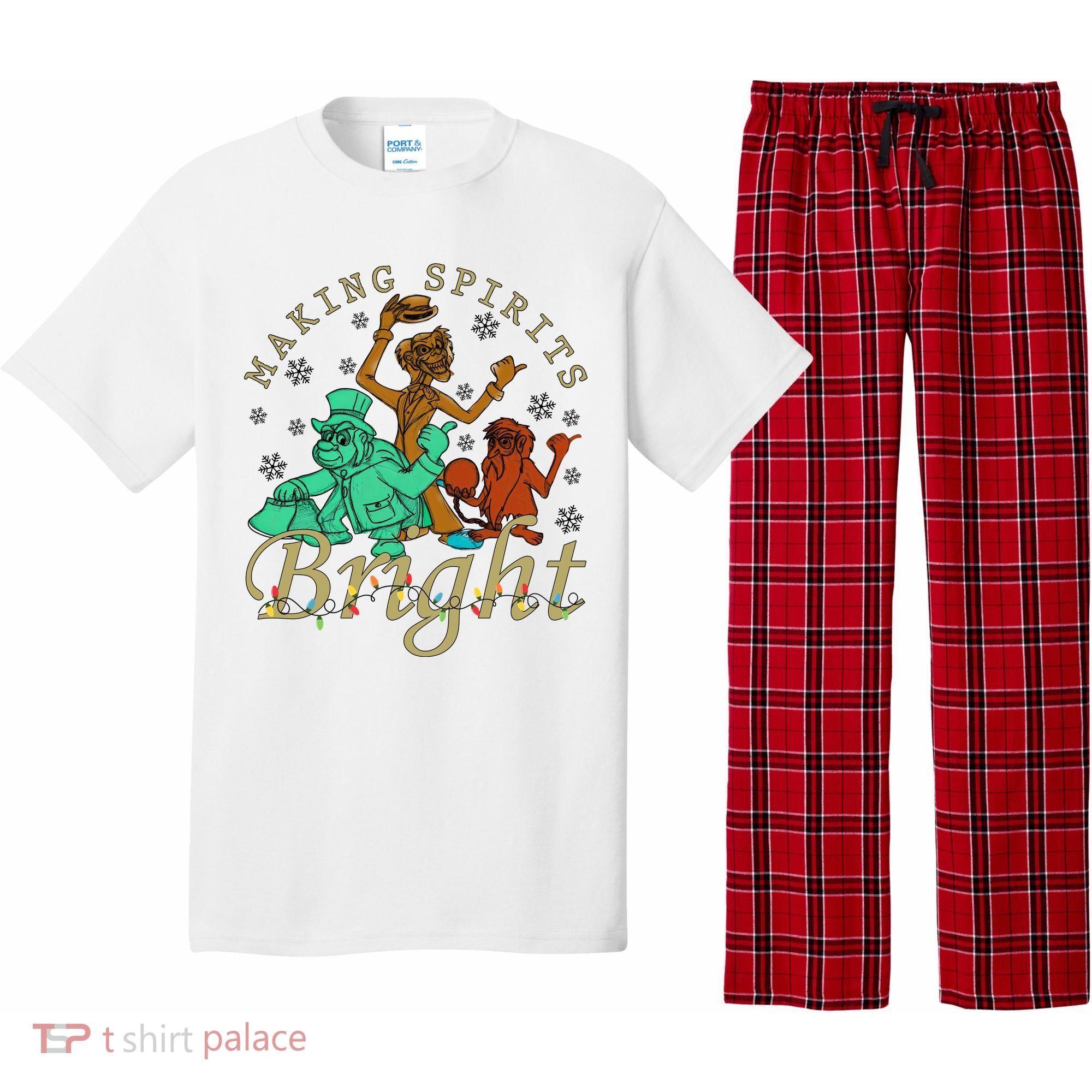 Making Spirits Bright Christmas Haunted Mansion Christmas Pajama Set