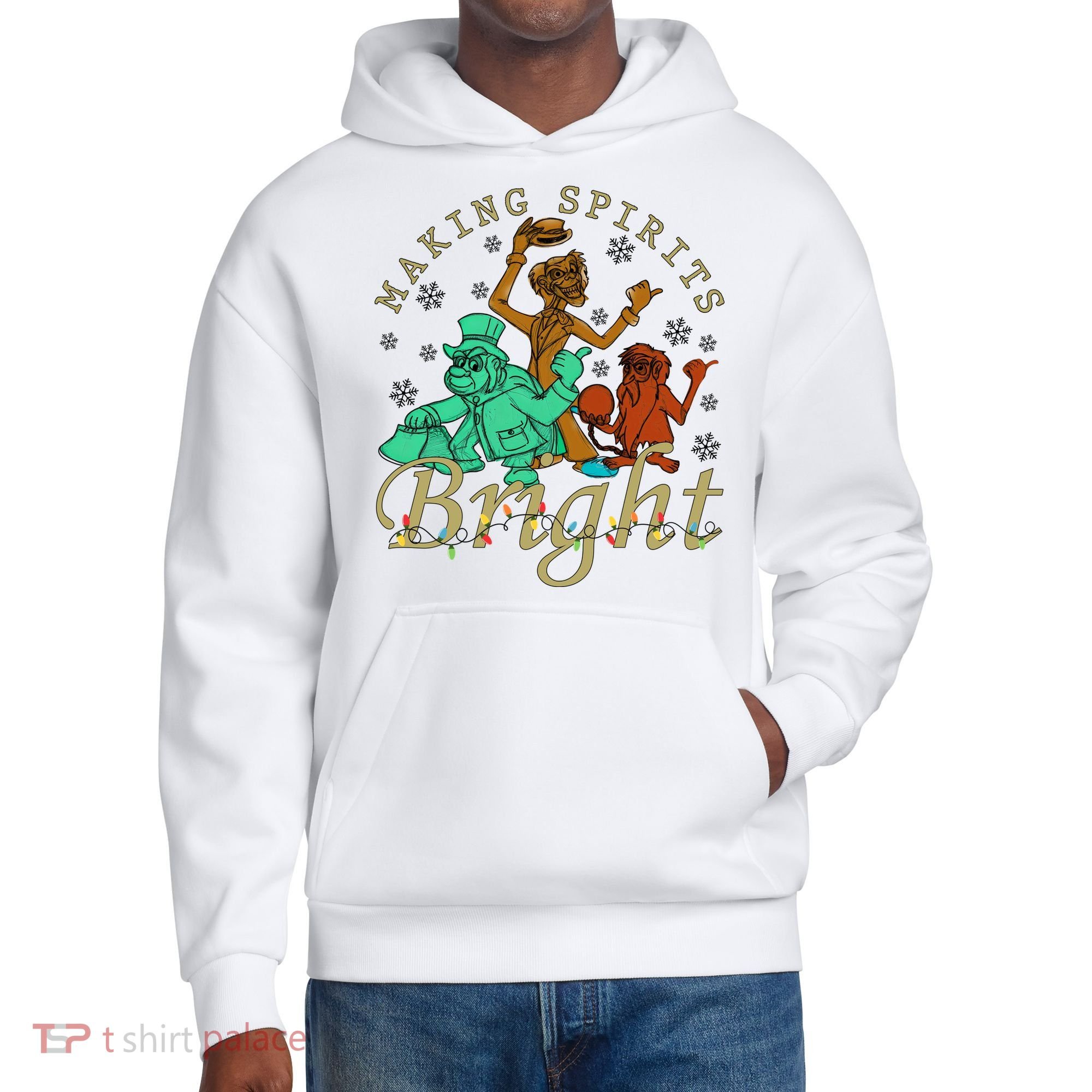 Making Spirits Bright Christmas Haunted Mansion Christmas District V.I.T. Heavyweight Hoodie
