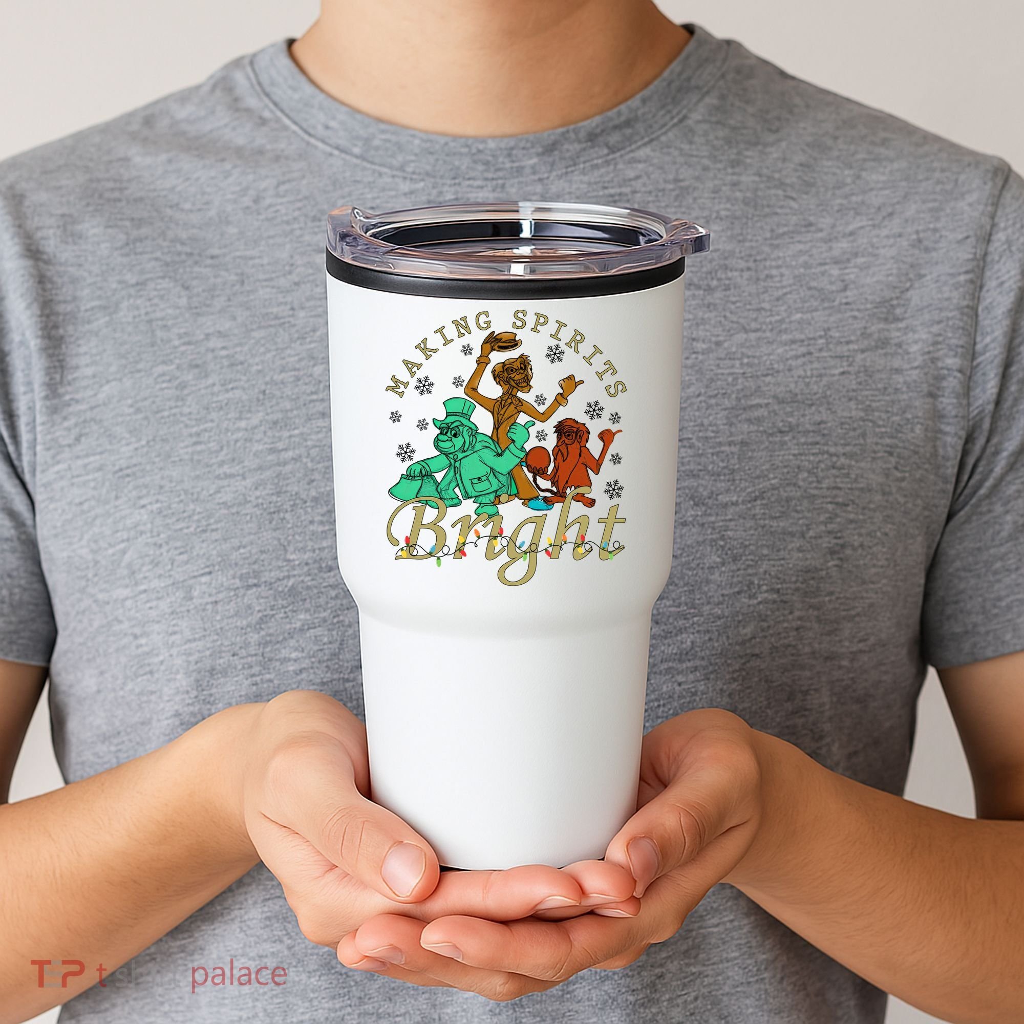 Making Spirits Bright Christmas Haunted Mansion Christmas Tumbler